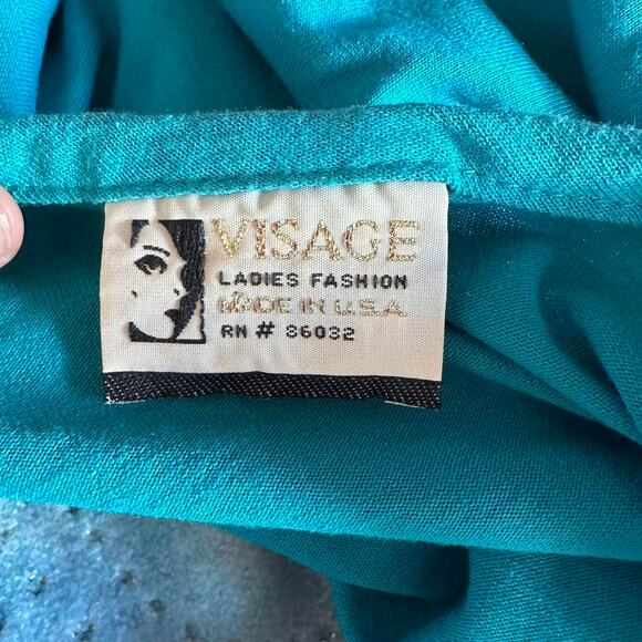 Vintage Top Womens Size Large Blue Western Retro Rhinestones Rodeo Cowgirl Work - Picture 7 of 7